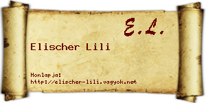 Elischer Lili névjegykártya
